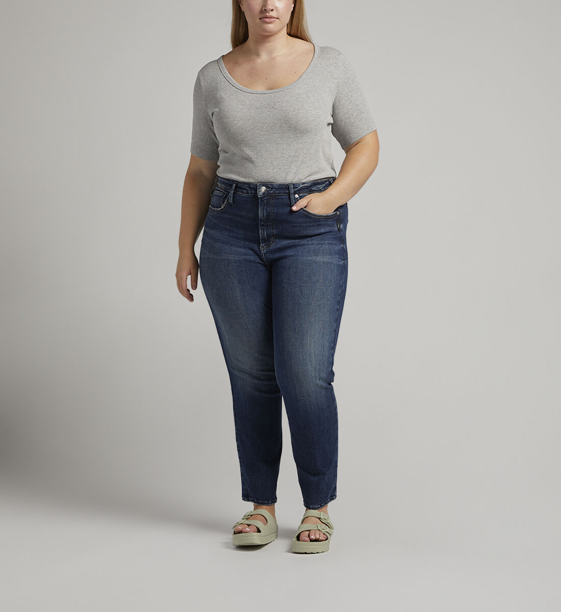 Plus size high online waisted straight leg jeans