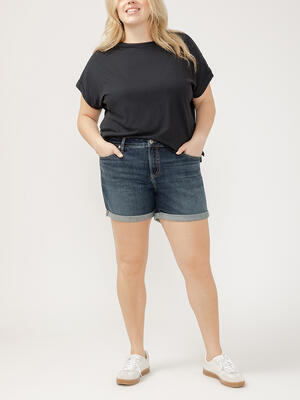 Elyse Mid Rise Luxe Stretch Shorts Plus Size
