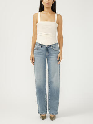 Loose & Low Rise Straight Leg Jeans