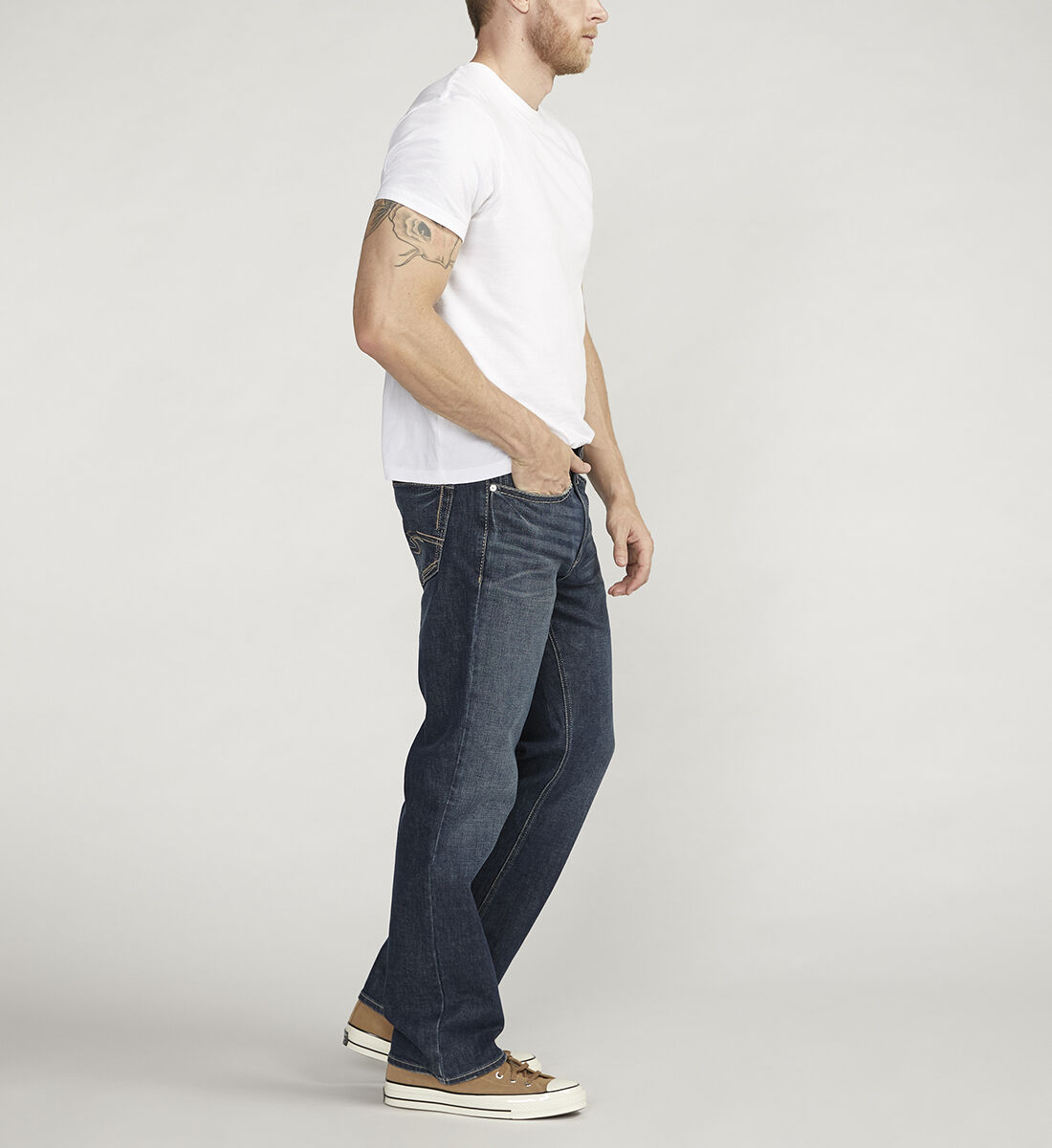 Buy Zac Relaxed Fit Straight Leg Jeans for USD 84.00 Silver