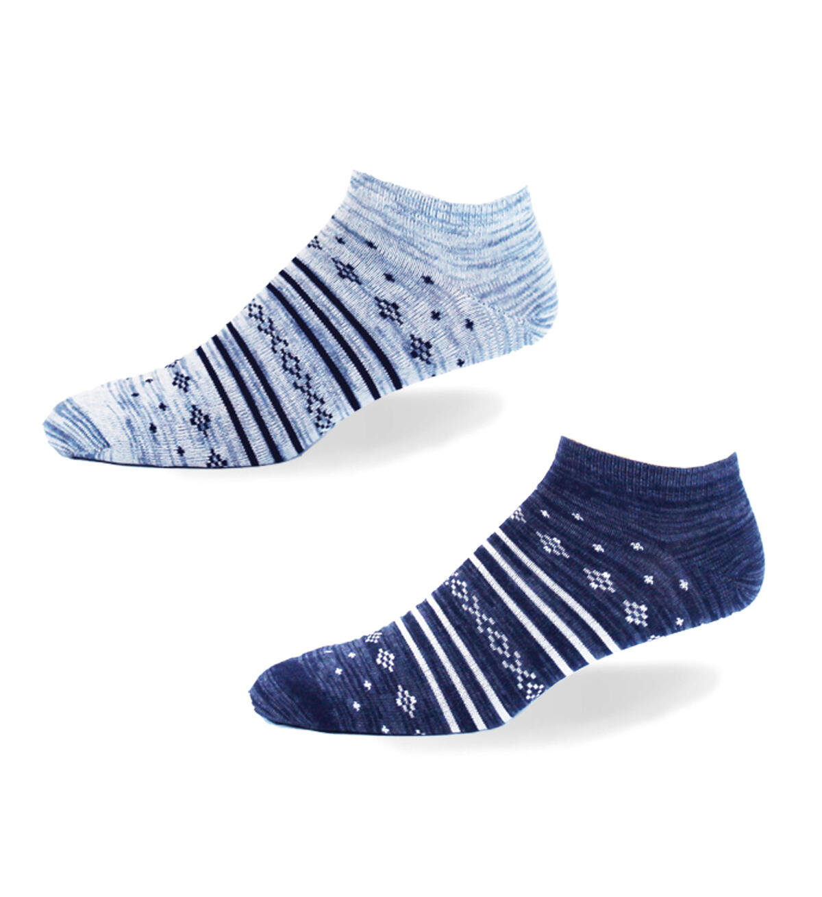 Aztec Patterned Ankle Socks, Light Denim, hi-res image number 0}