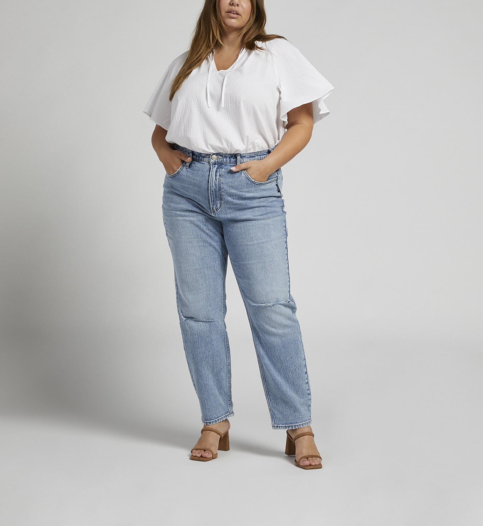 Buy Highly Desirable High Rise Slim Straight Leg Jeans Plus Size