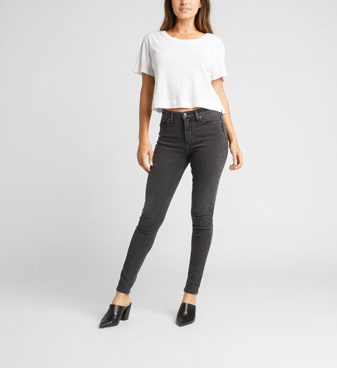 Womens Note High Rise Skinny Jeans Silver Jeans Co