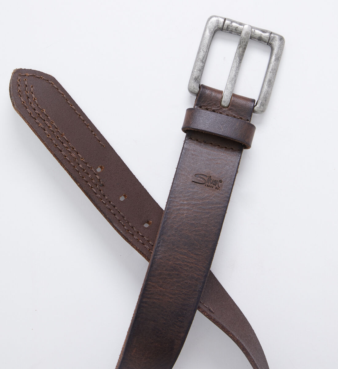 Stitched Leather Mens Belt Alt Image 1
