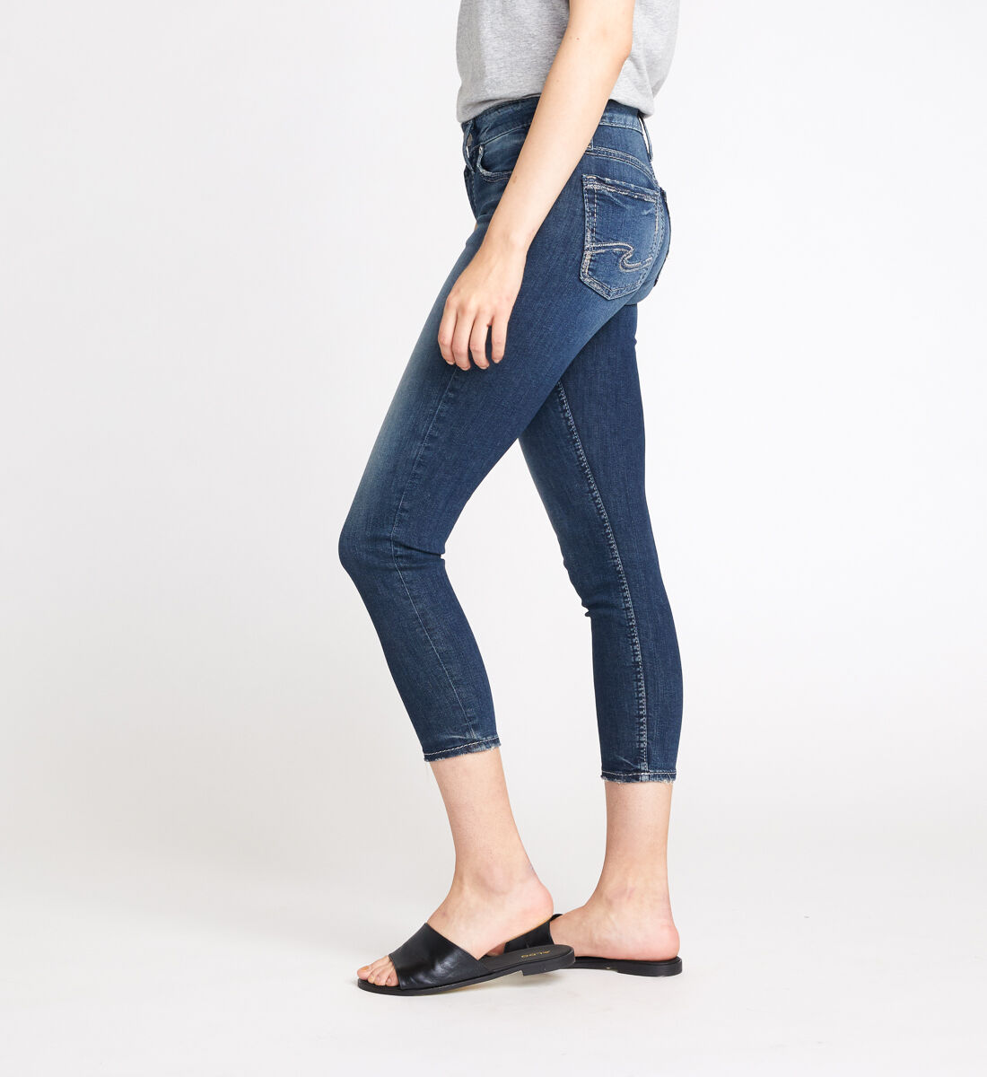 Silver avery skinny crop store