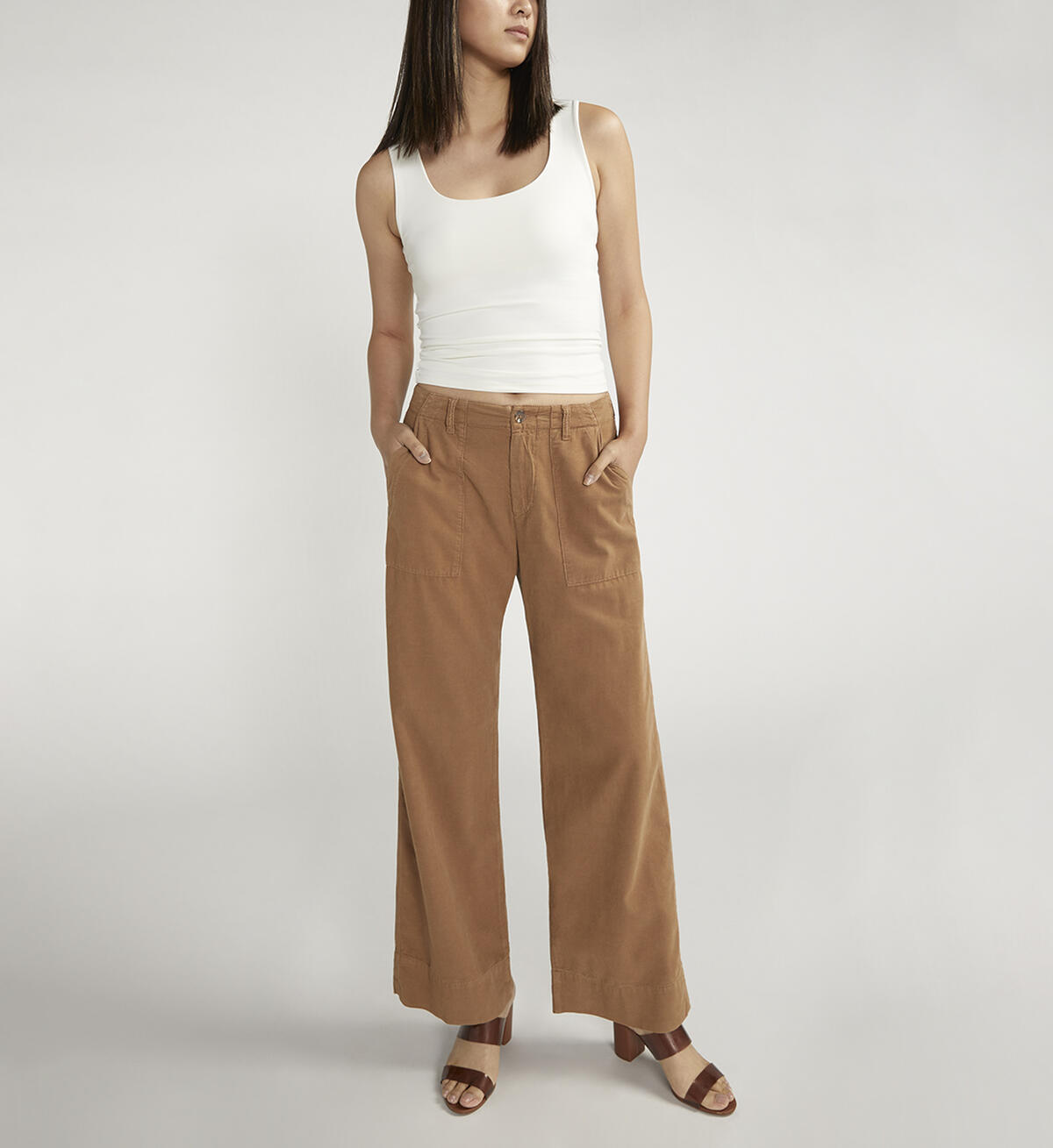 Wide Leg Utility Pants, Camel, hi-res image number 0