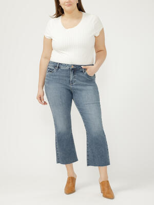 Elyse Mid Rise Kick Flare Luxe Stretch Jeans Plus Size