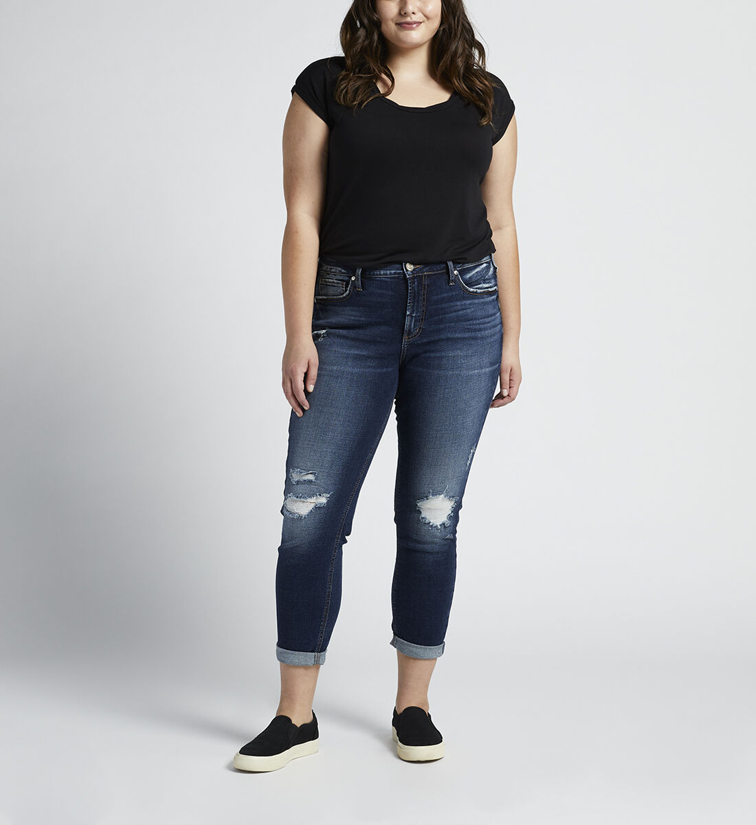 Suki Mid Rise Skinny Jeans Plus Size Front