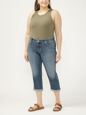 Elyse Mid Rise Luxe Stretch Capri Plus Size
