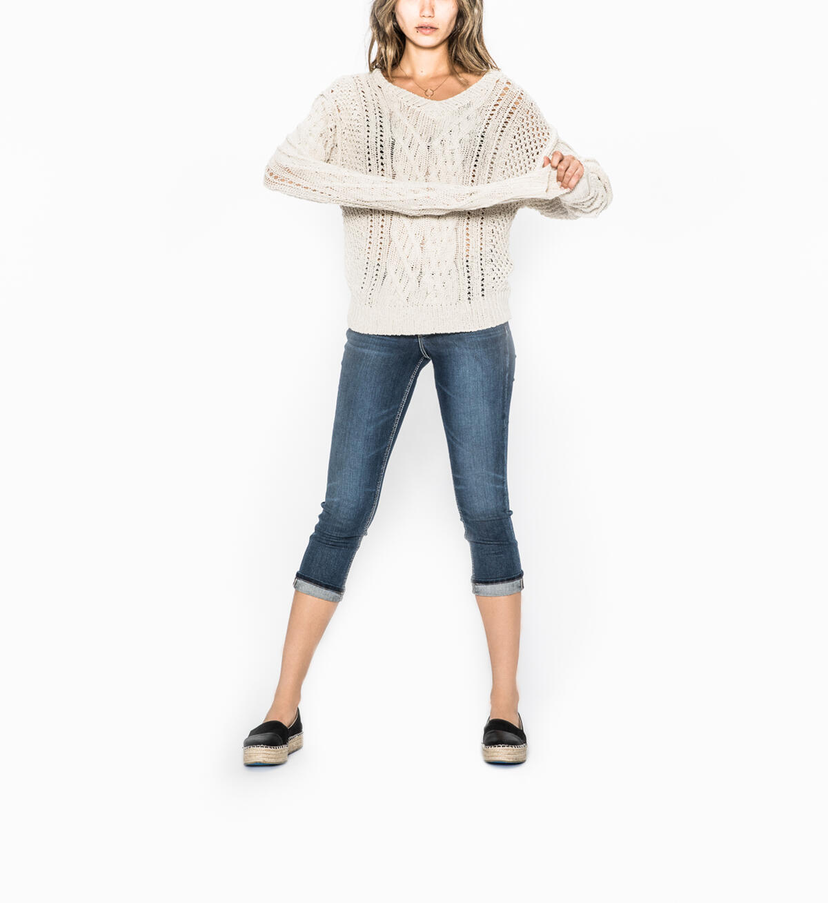 Skylar - Long-Sleeve Cable Knit Sweater, , hi-res image number 0