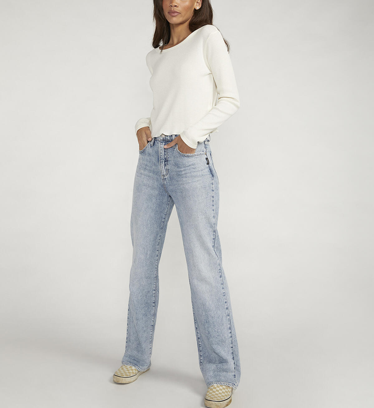 Highly Desirable High Rise Trouser Leg Jeans, Indigo, hi-res image number 3