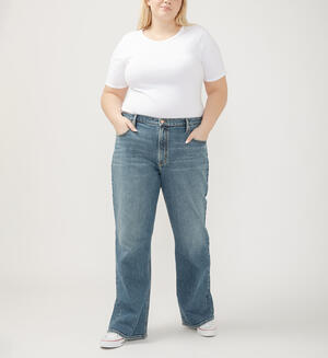 Mid Rise Baggy Bootcut Jeans