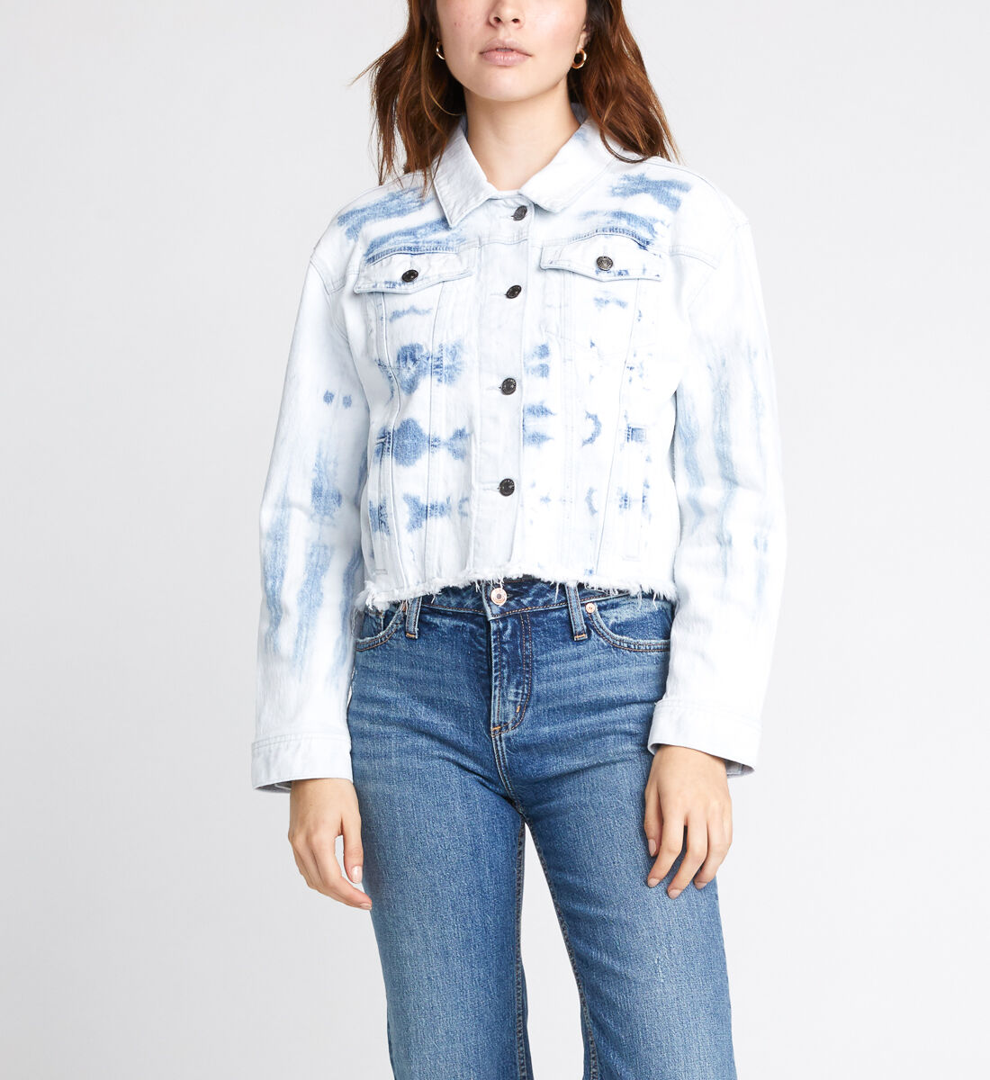 Tie dye cropped denim jacket sales