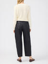 High Rise Slim Barrel Leg Coated Jeans image number 1