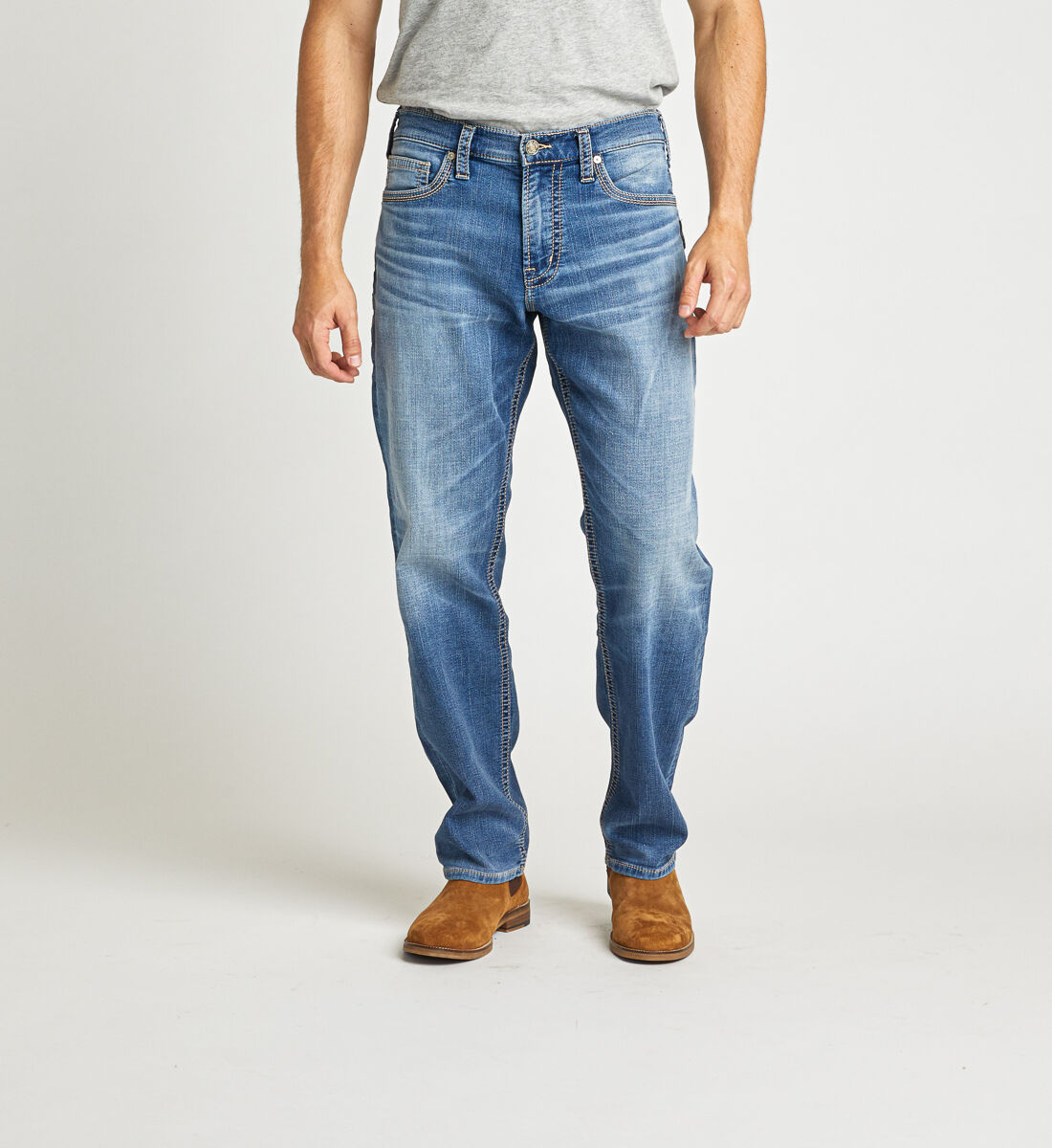 guys ripped solid jeans