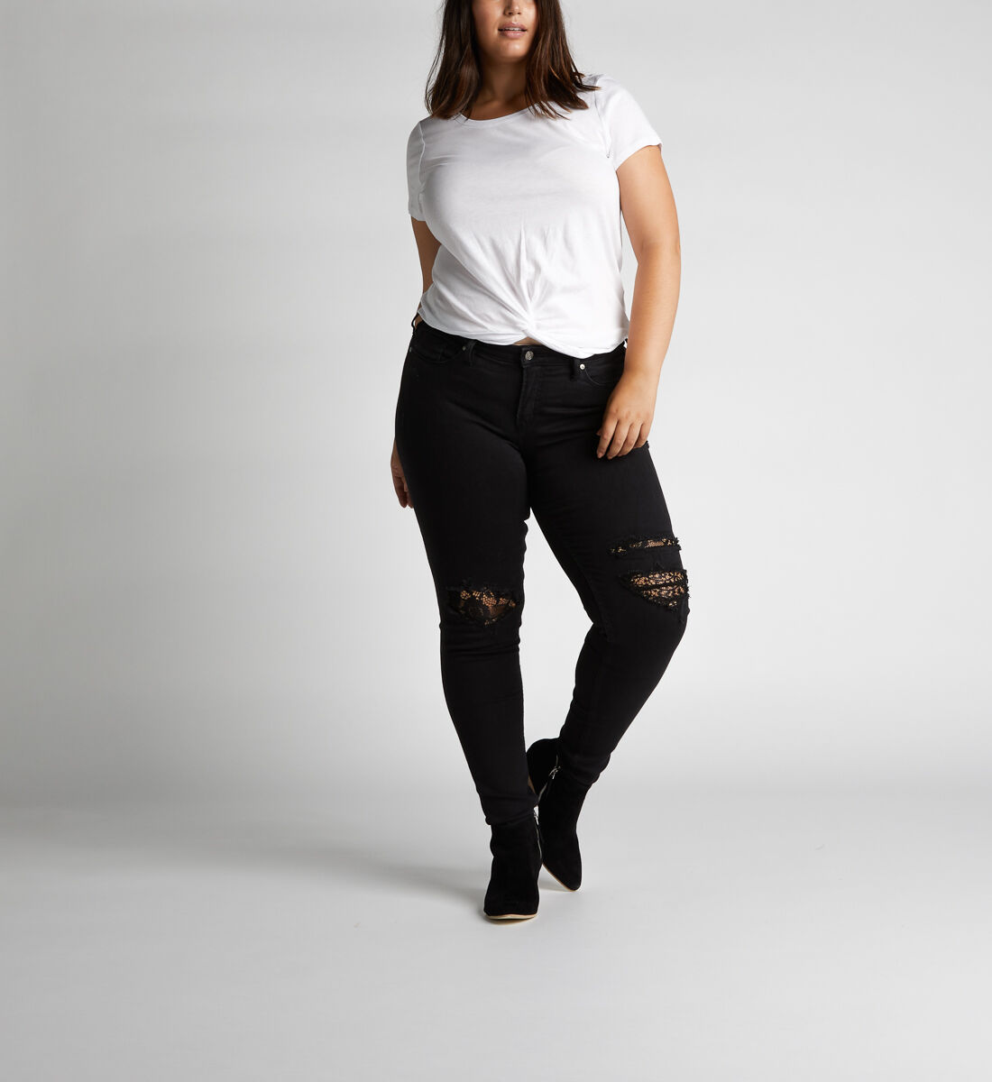 Buy Aiko Mid Rise Skinny Leg Jeans Plus Size for USD 26.97