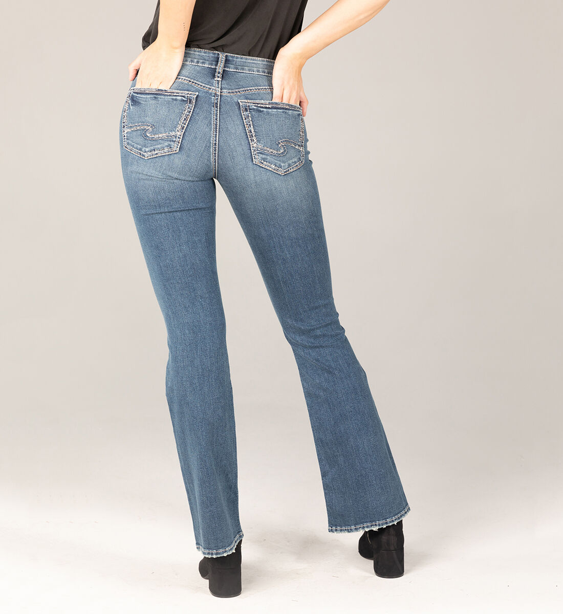 Suki Mid Rise Bootcut Jeans Back