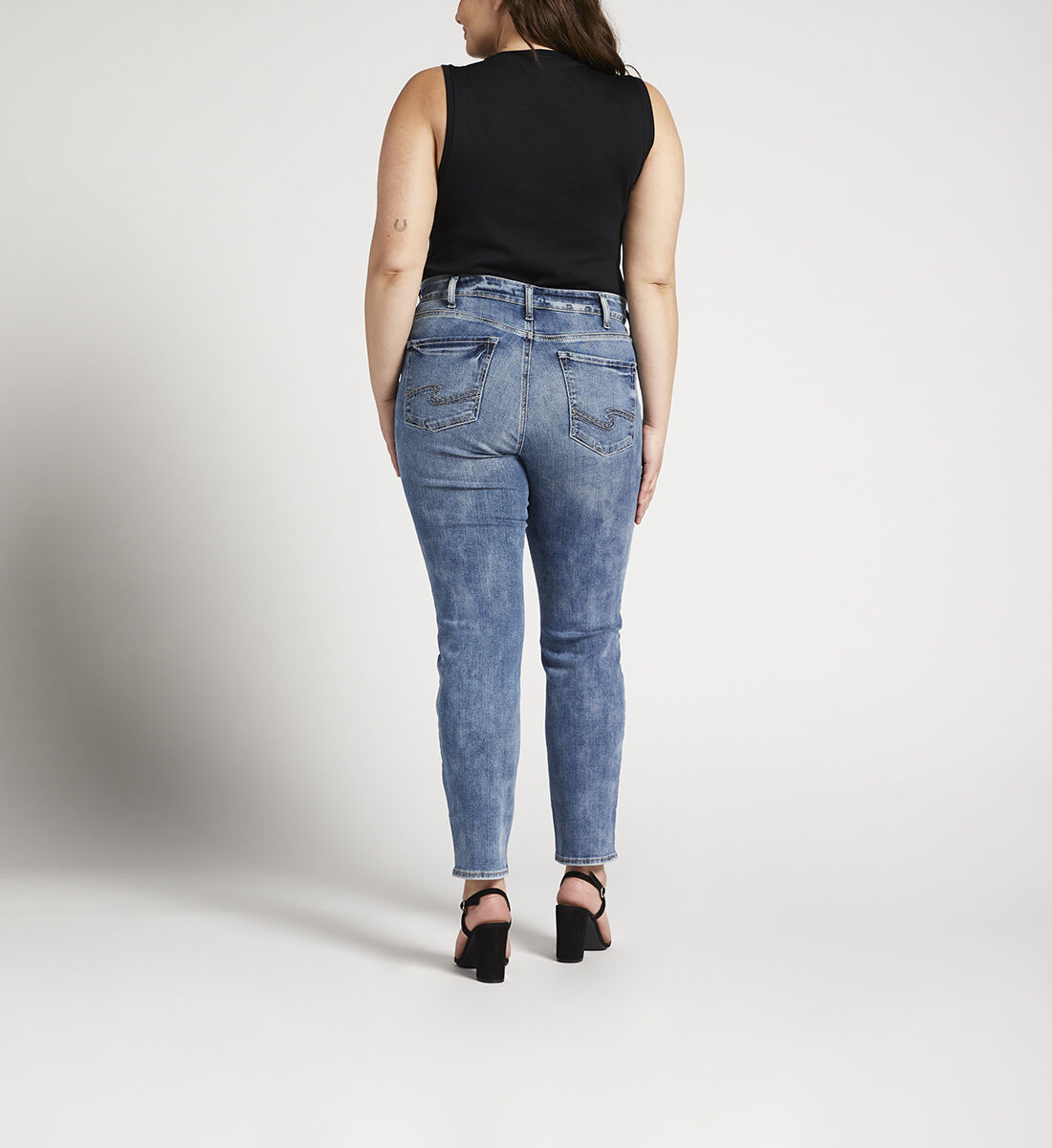 Avery High Rise Straight Leg Jeans Plus Size Back