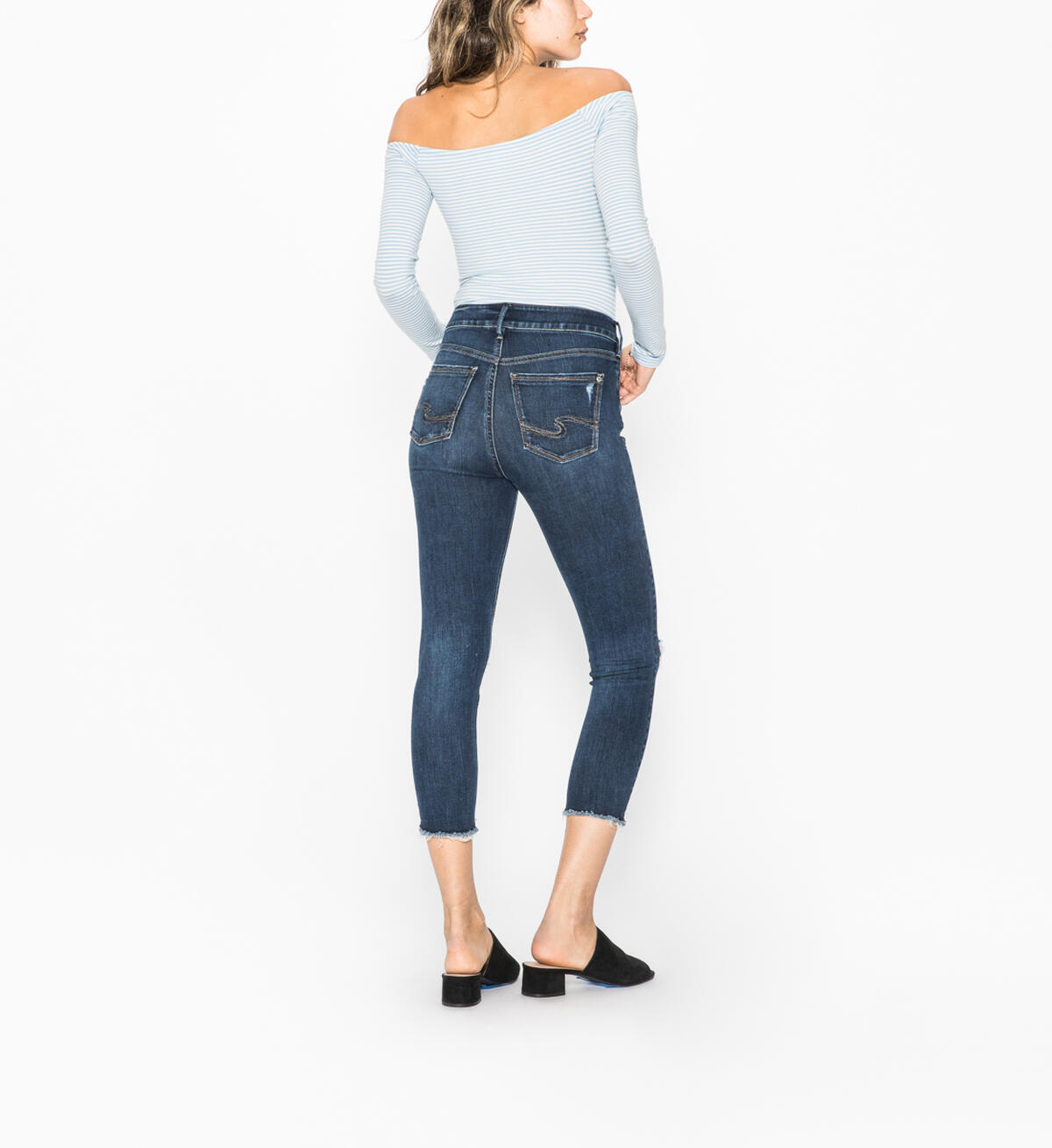 Mazy Skinny Crop Dark Wash, , hi-res image number 1