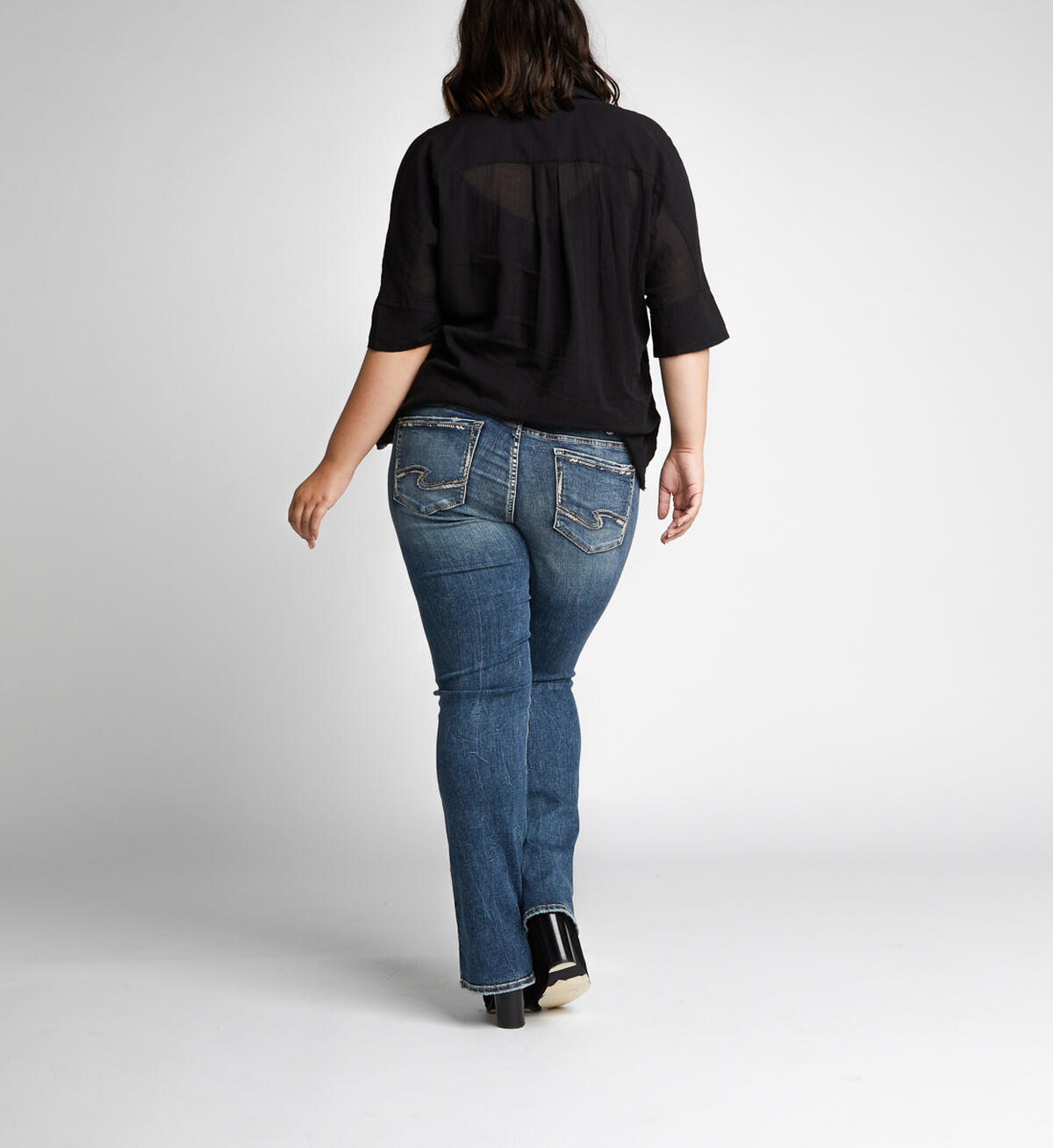 Elyse Mid Rise Slim Bootcut Jeans Plus Size Final Sale, , hi-res image number 1
