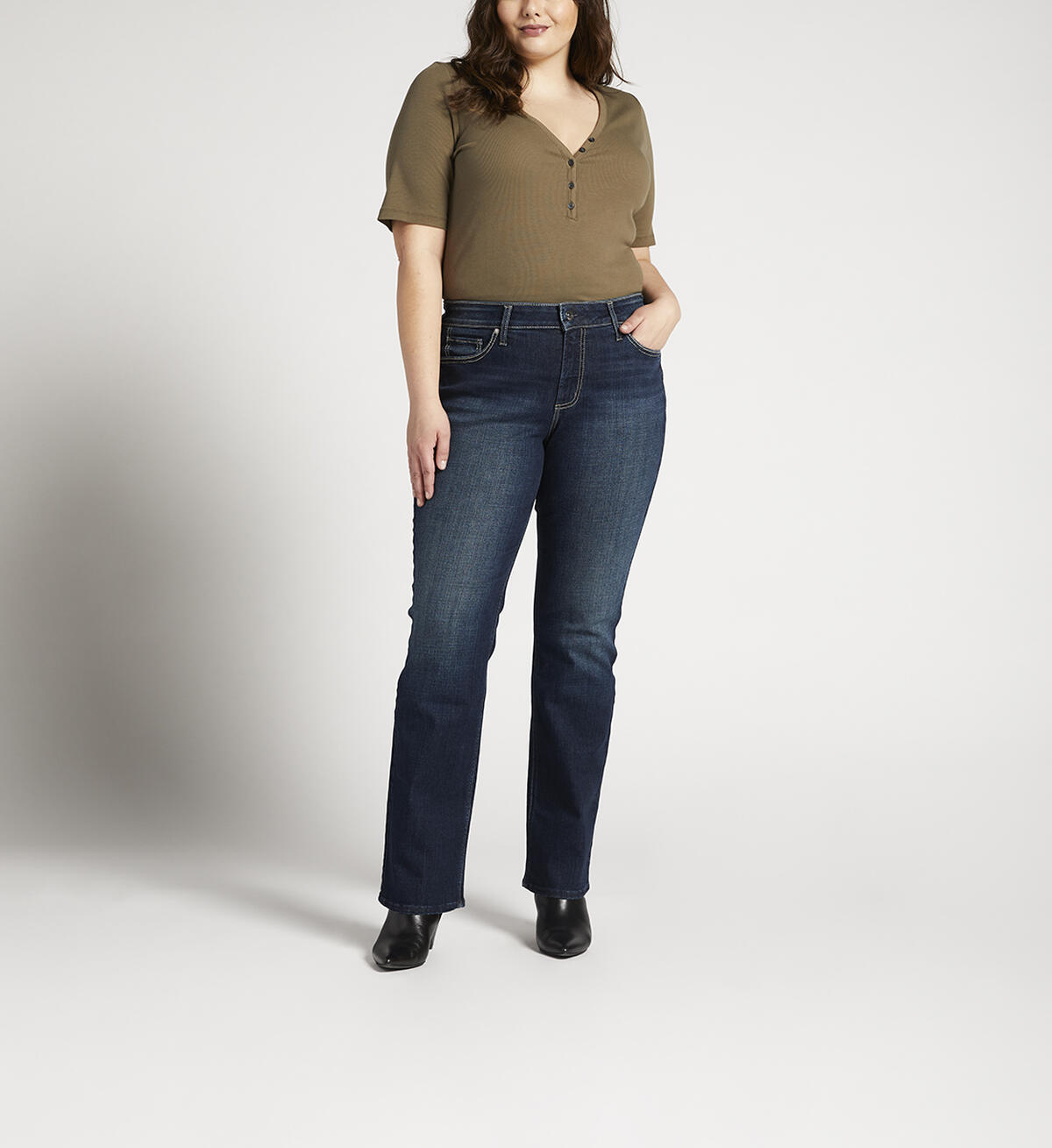 Suki Mid Rise Slim Bootcut Jeans Plus Size, , hi-res image number 0