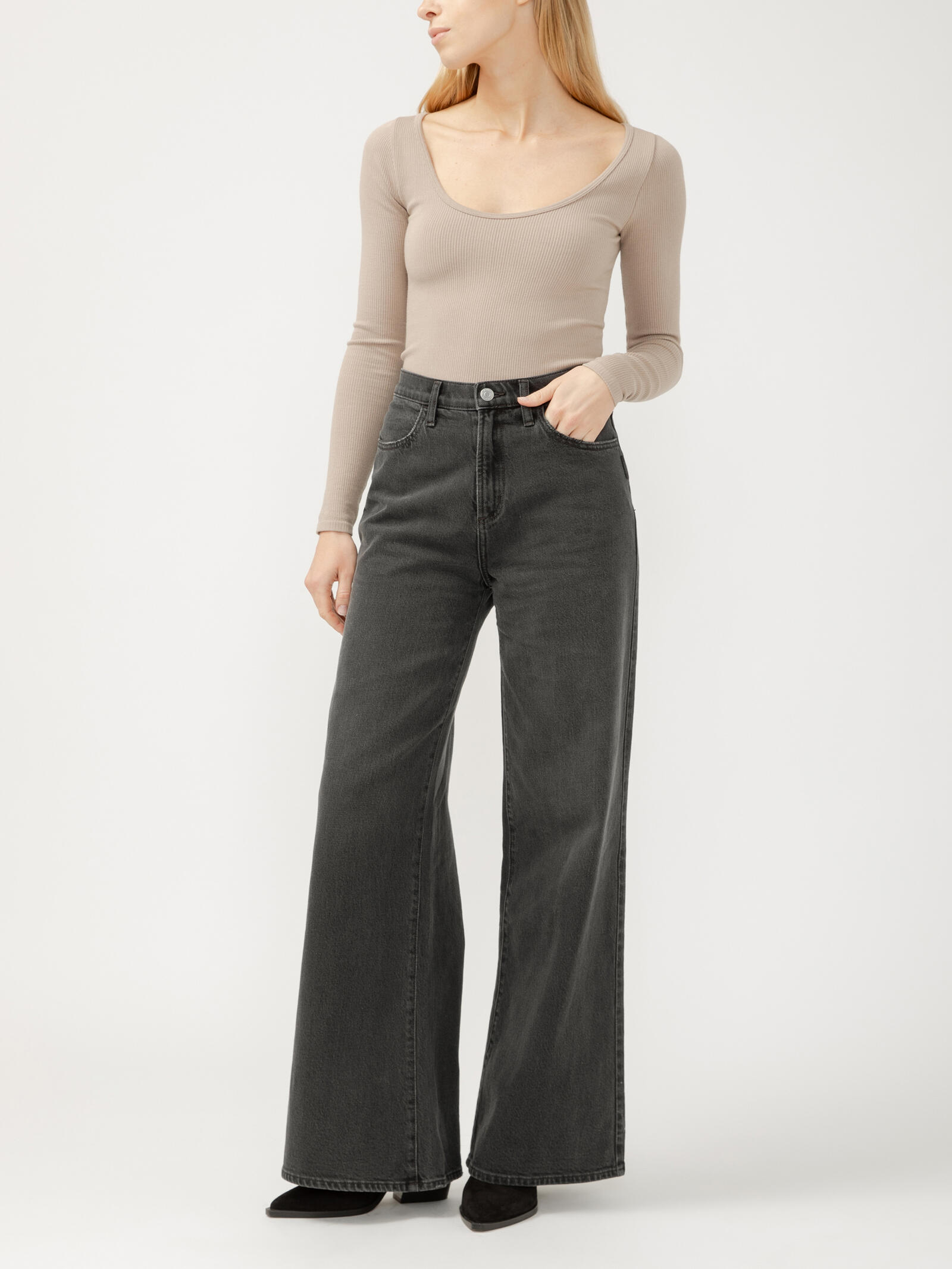 Buy Highly Desirable High Rise Ultra Wide Leg Jeans for USD