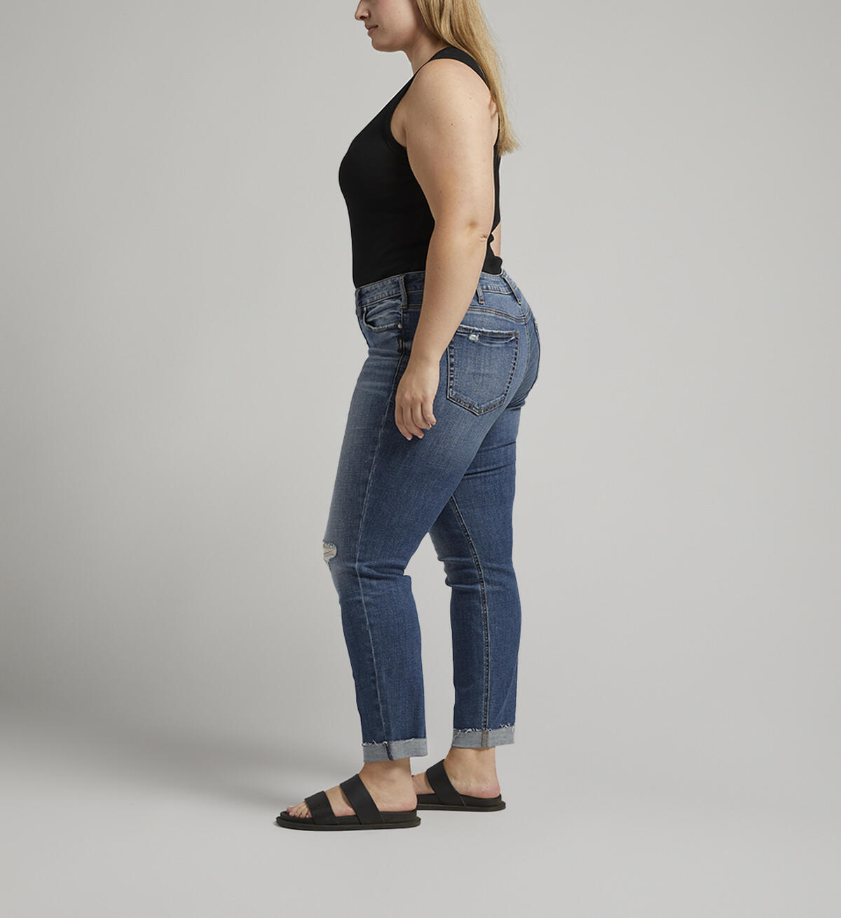Suki Mid Rise Slim Straight Leg Jeans Plus Size, Indigo, hi-res image number 2