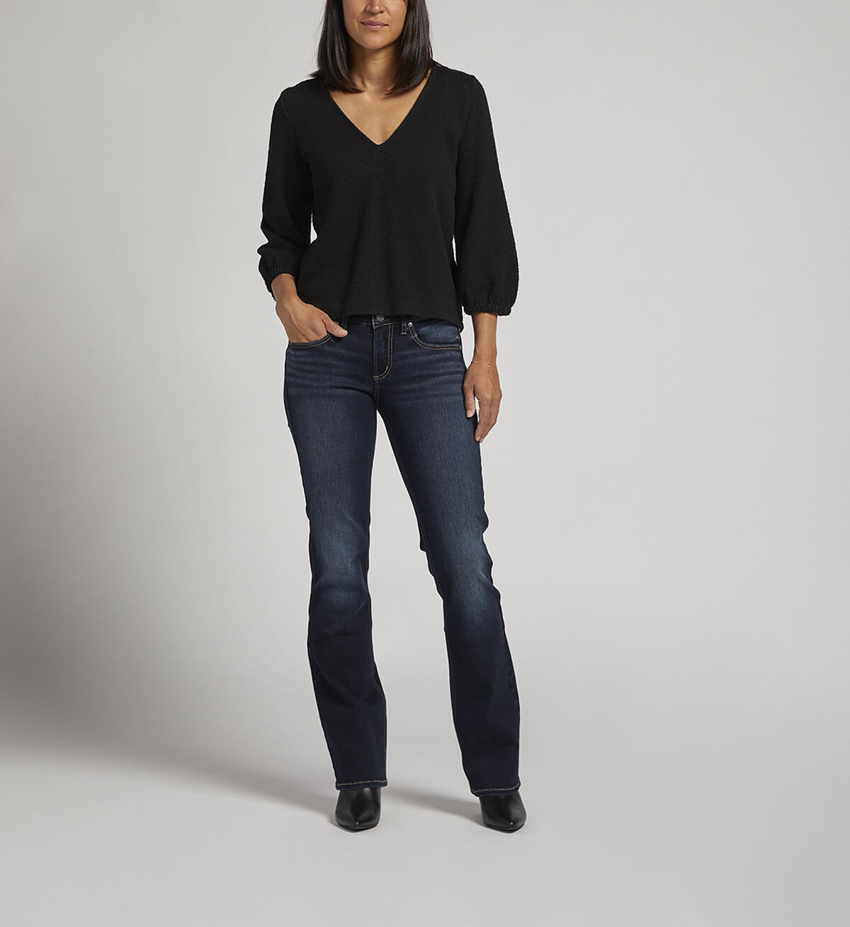 Britt Low Rise Slim Bootcut Jeans, Indigo, hi-res image number 0