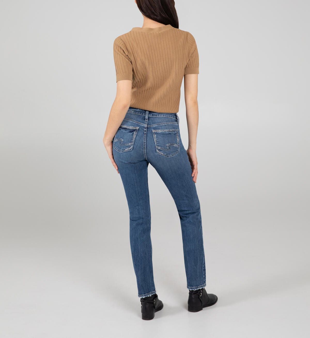 Elyse Mid Rise Straight Leg Jeans, , hi-res image number 1