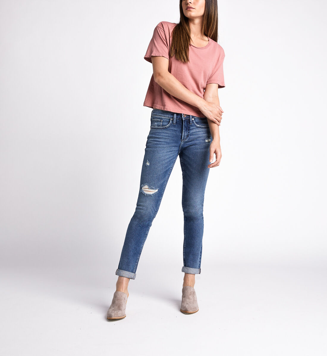 Silver not your boyfriend's jeans top
