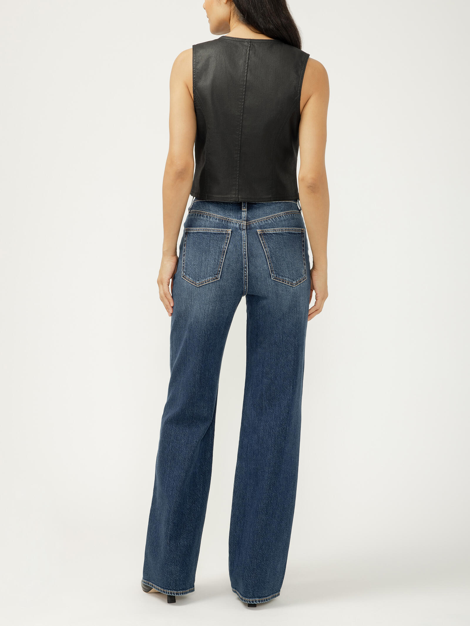 Buy Highly Desirable High Rise Studded Trouser Leg Jeans for USD 