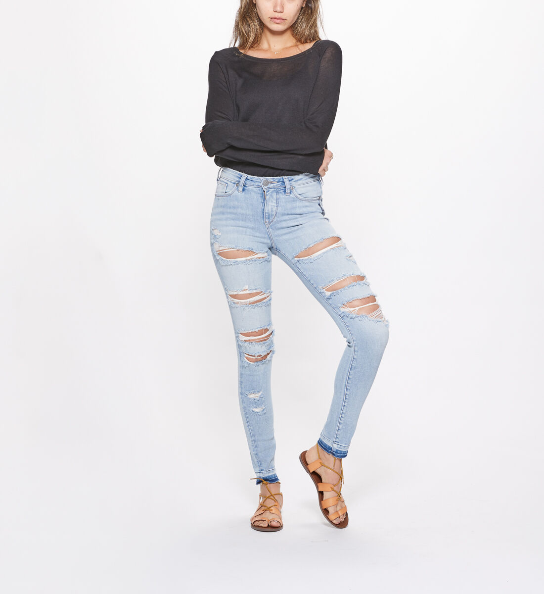 Buy Bleecker Mid Rise Light Wash Jegging for USD 79.00 Silver