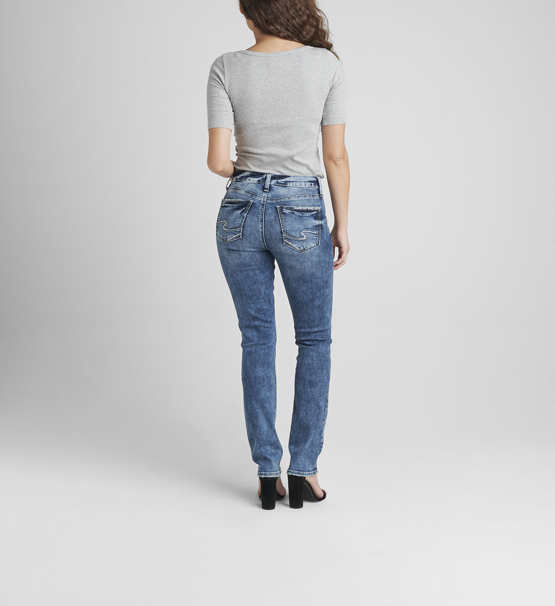 Suki Mid Rise Straight Leg Jeans Back