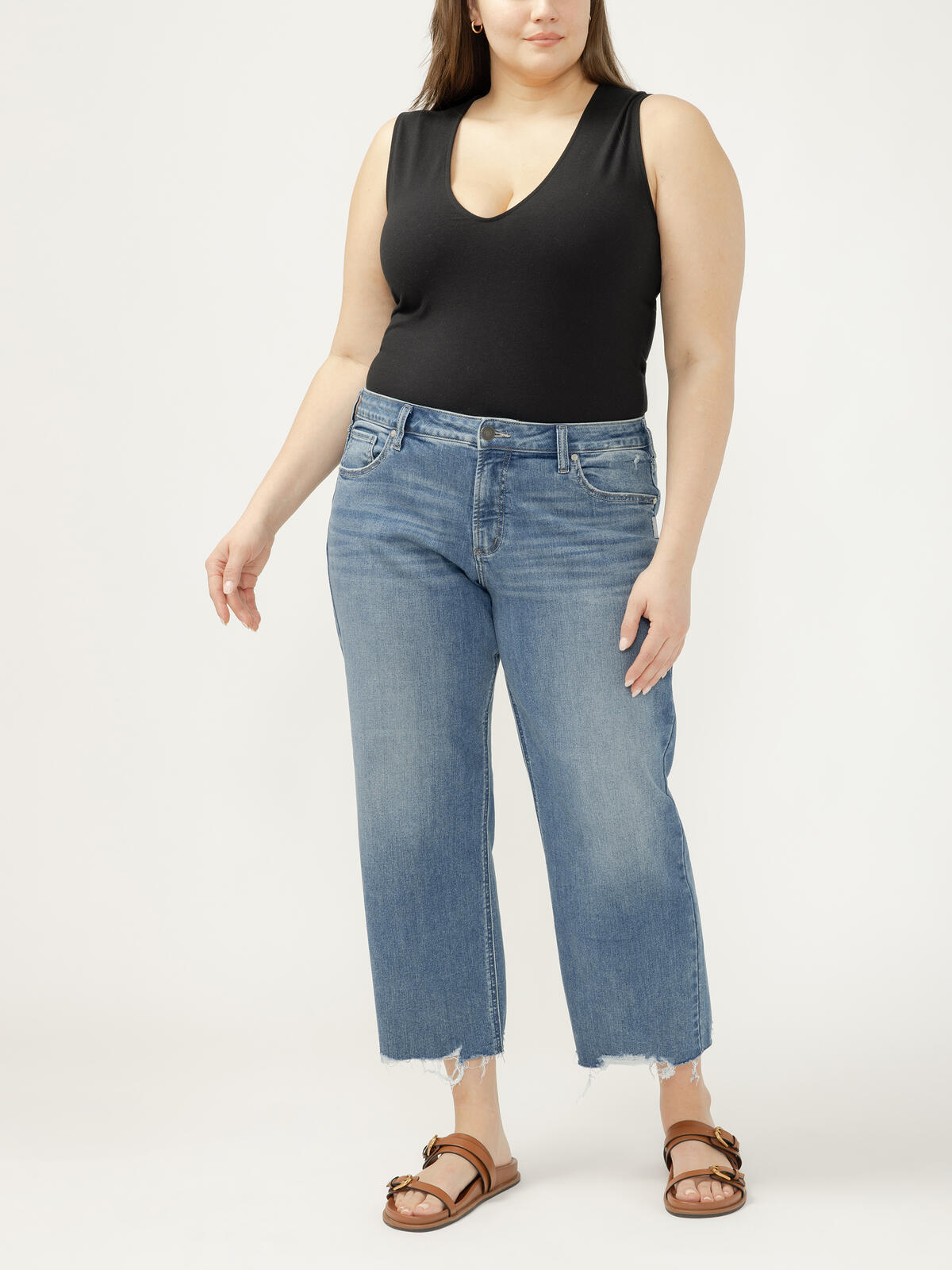 Chelsea Mid Rise Straight Leg Jeans Plus Size image number 0