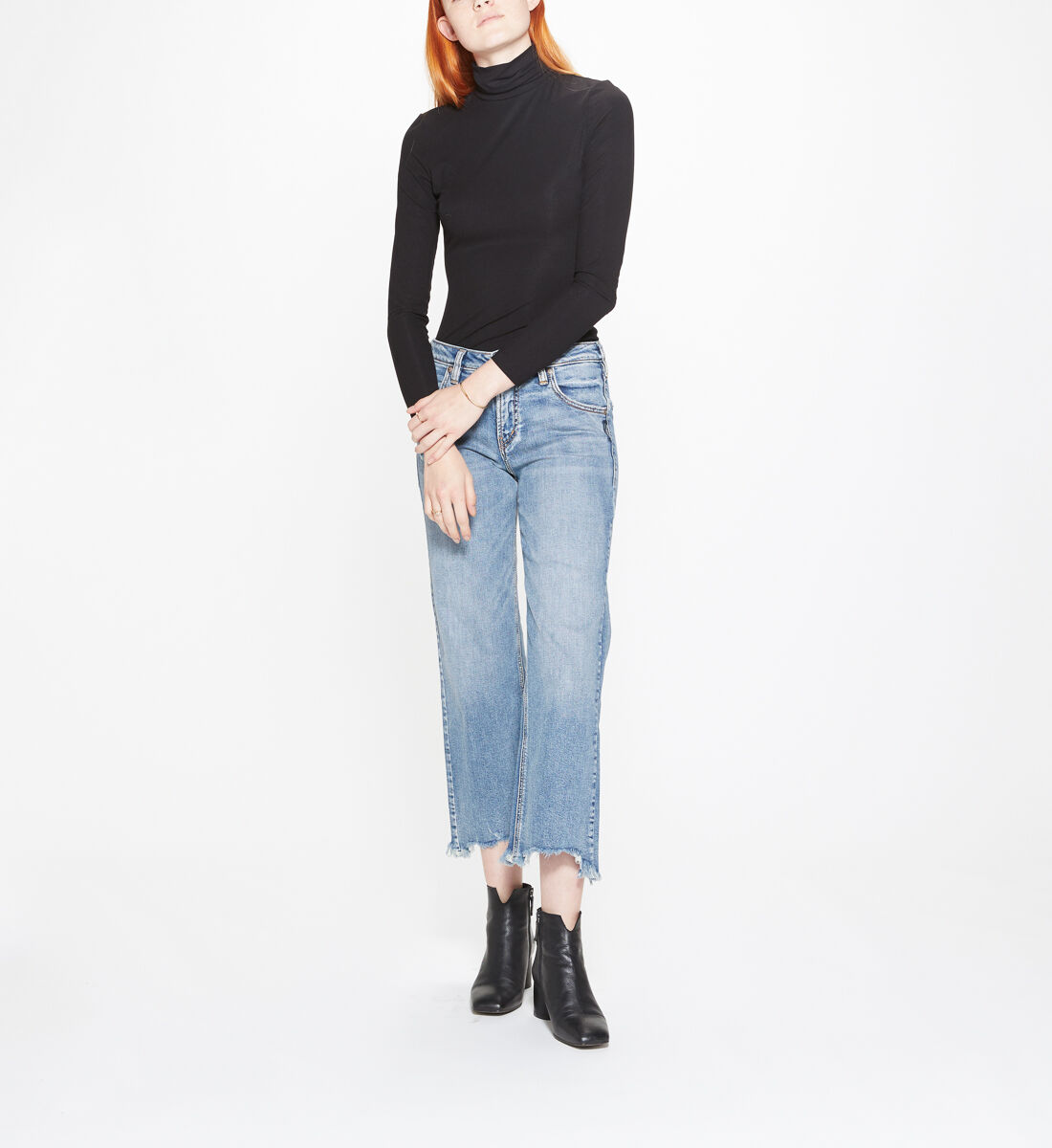 Ladies wide clearance leg cropped jeans