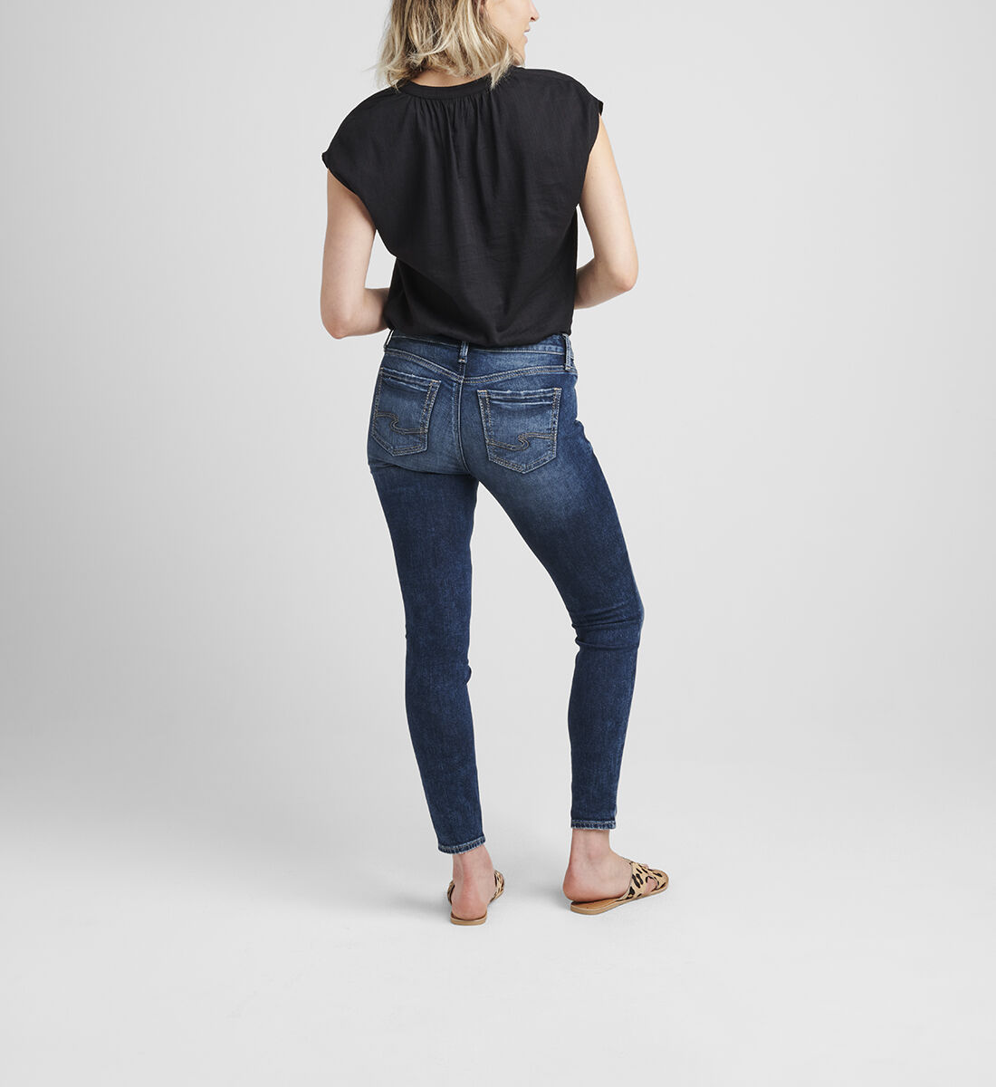 Elyse Mid Rise Skinny Jeans Back