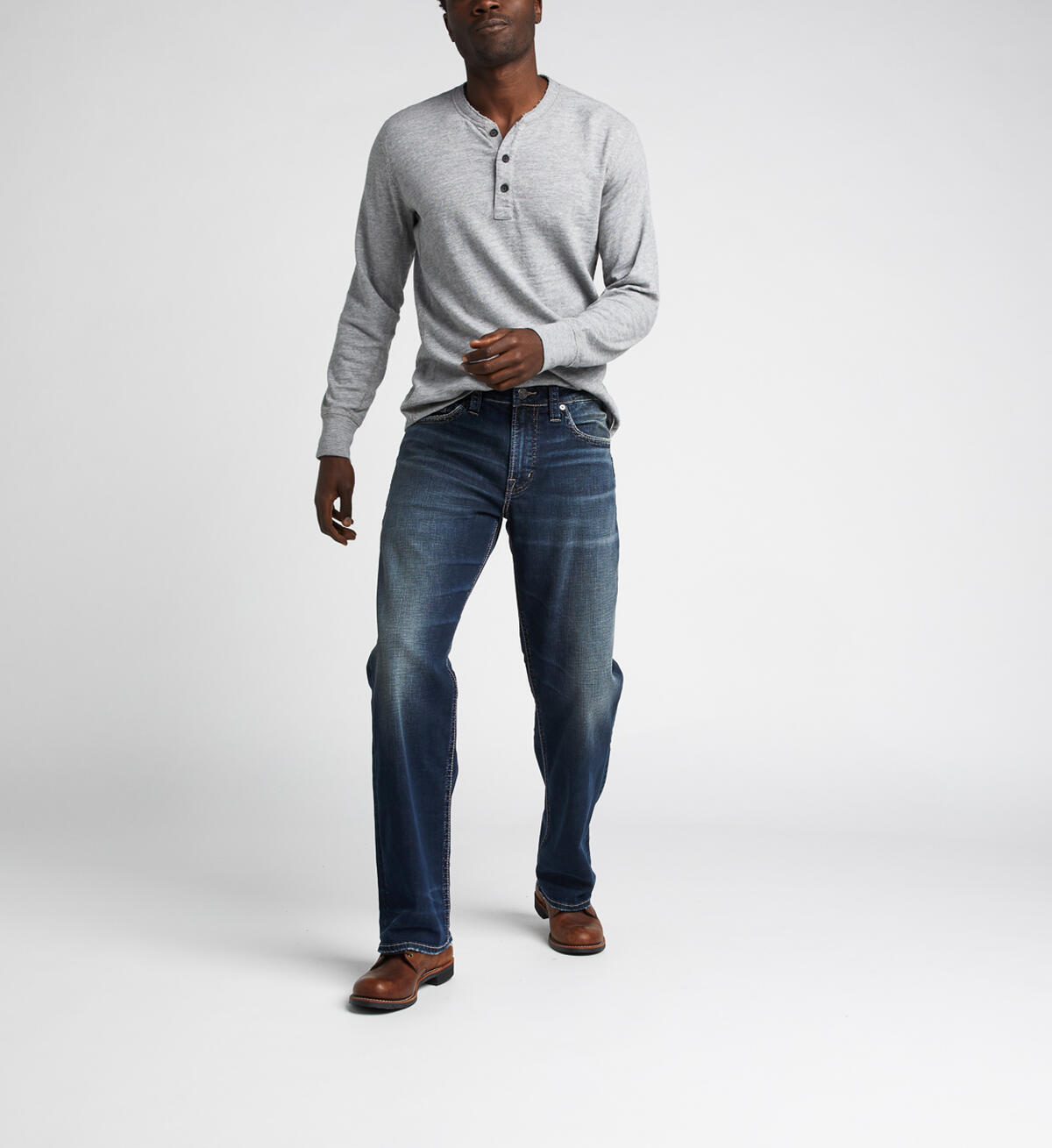 Gordie Loose Fit Straight Jeans, Indigo, hi-res image number 3