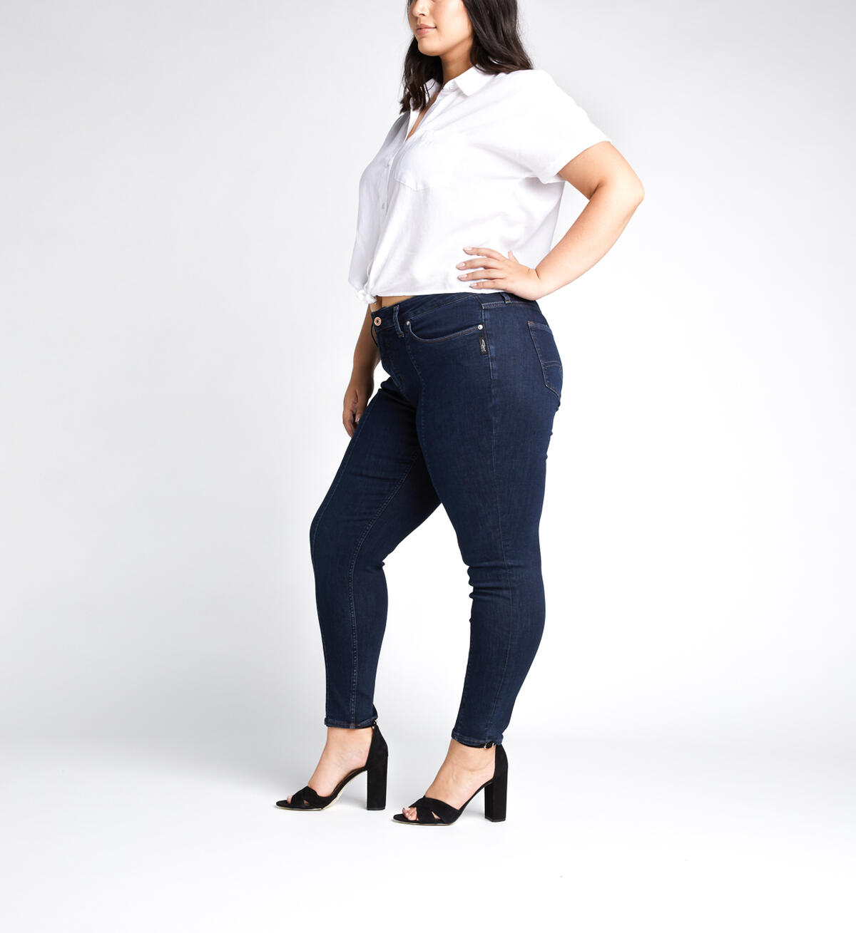 Avery High Rise Skinny Leg Jeans Plus Size, Indigo, hi-res image number 2