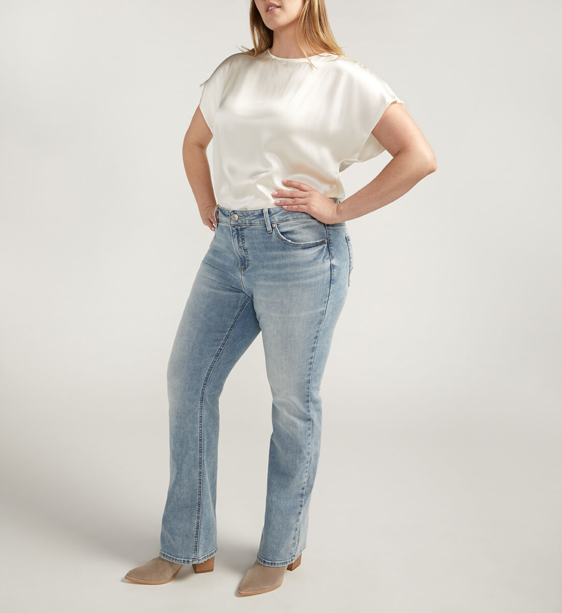 Buy Elyse Mid Rise Slim Bootcut Jeans Plus Size for USD