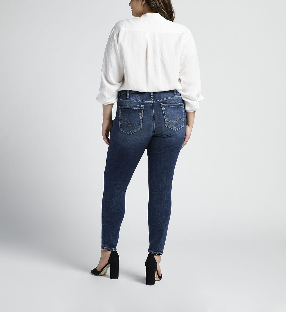 Elyse Mid Rise Skinny Jeans Plus Size Back