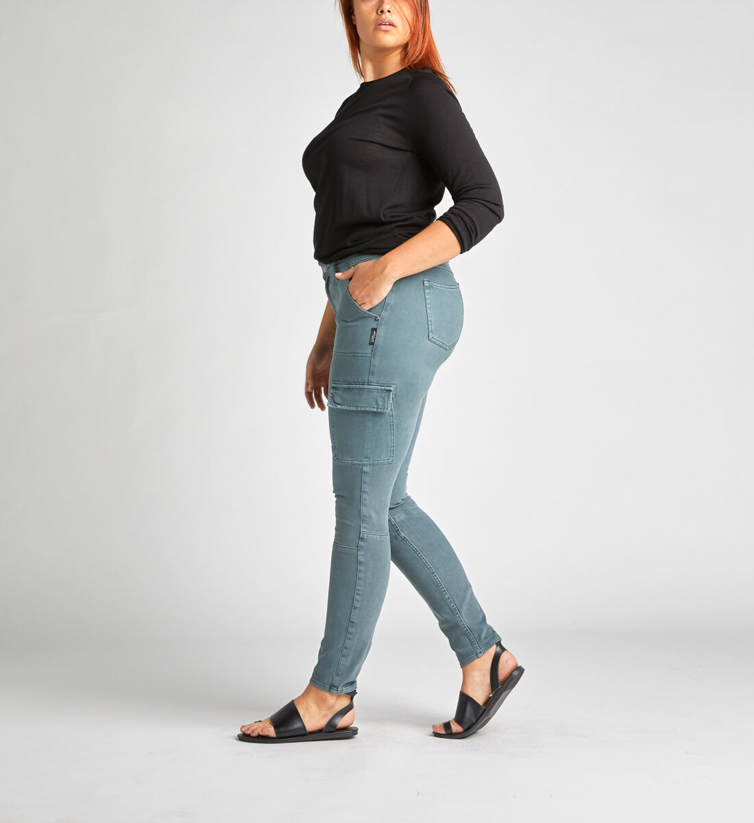 Silver skinny cargo jeans store