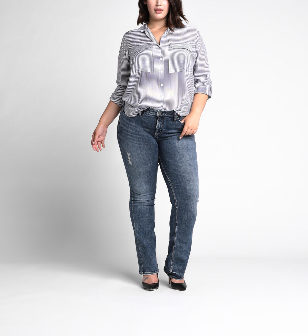 Aiko Slim Boot Mid Dark Wash, , hi-res image number 0
