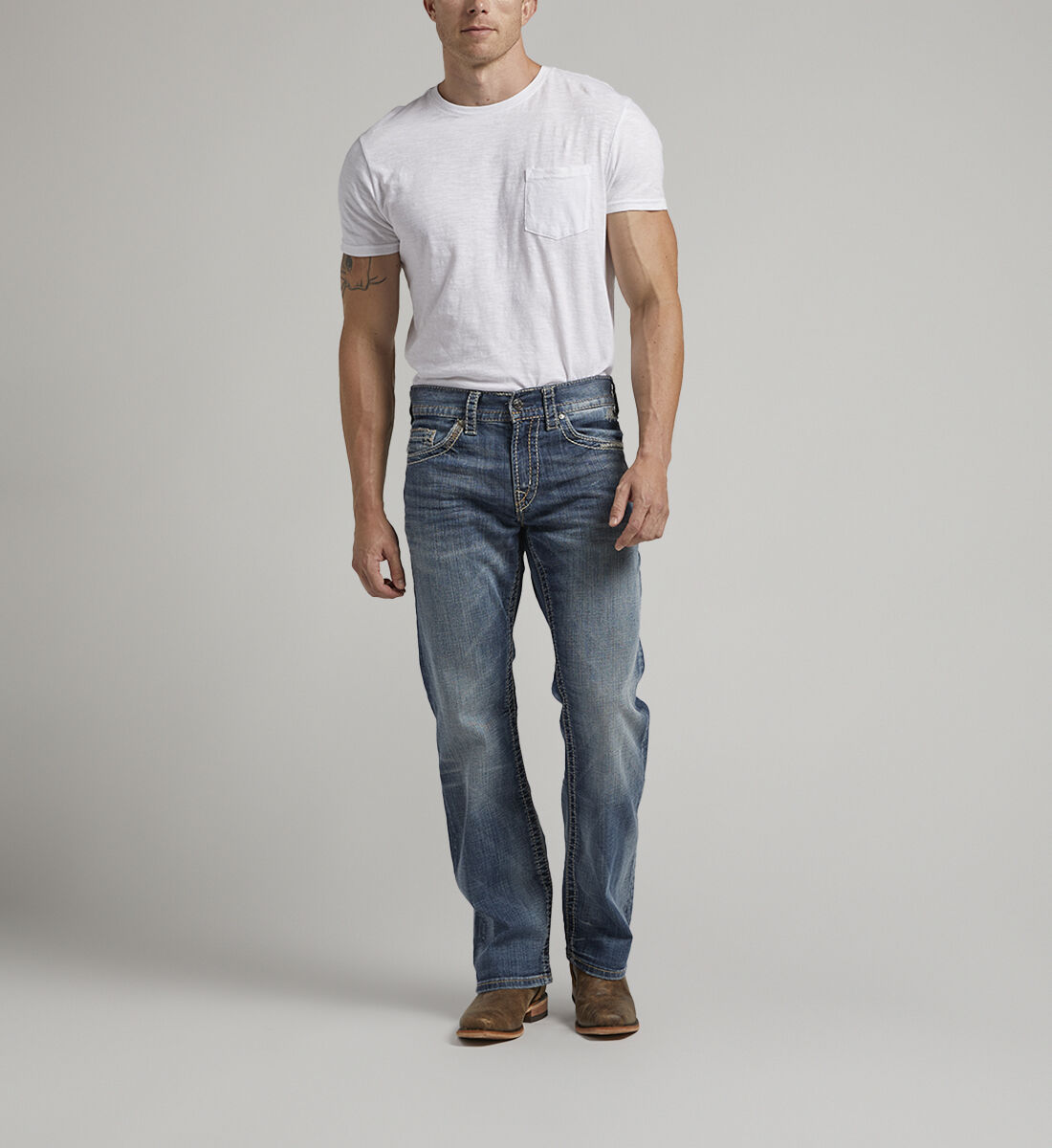 Mens silver shop jeans zac