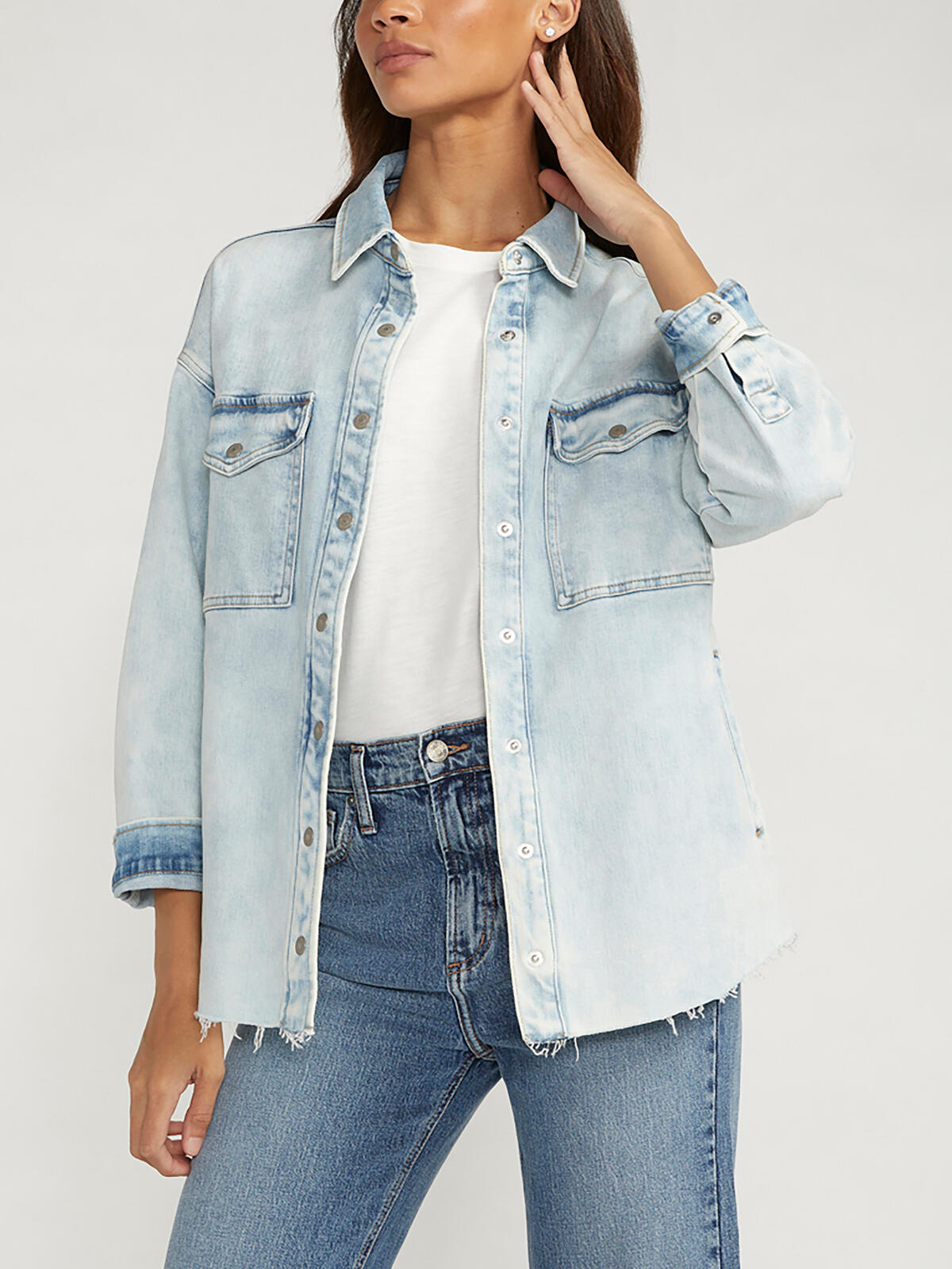 Denim Shacket, Indigo, hi-res image number 0