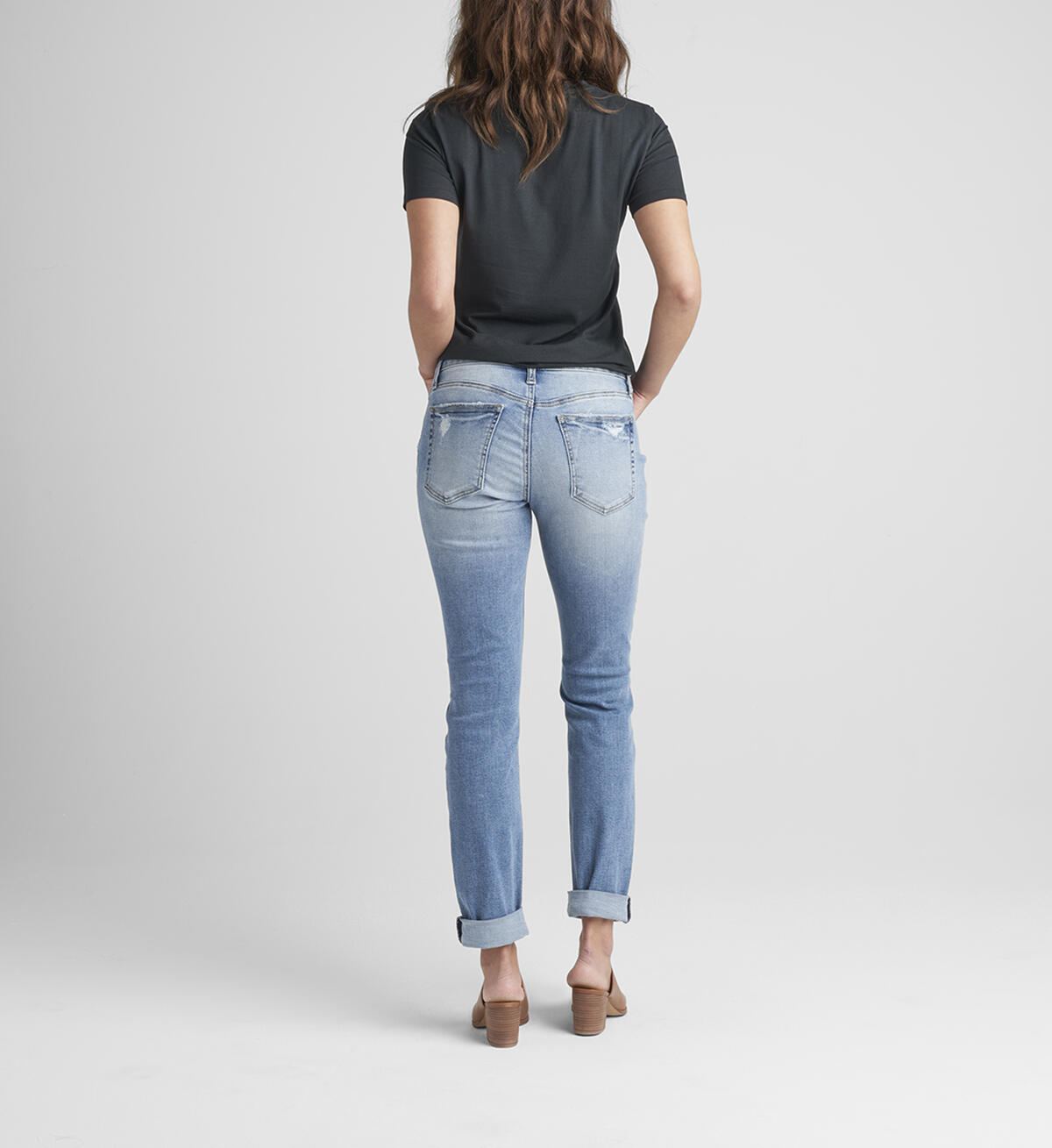 Boyfriend Mid Rise Slim Leg Jeans, , hi-res image number 1