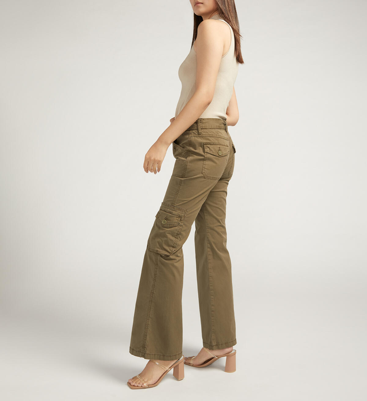 Flare Belted Cargo Pant, Military Green, hi-res image number 2