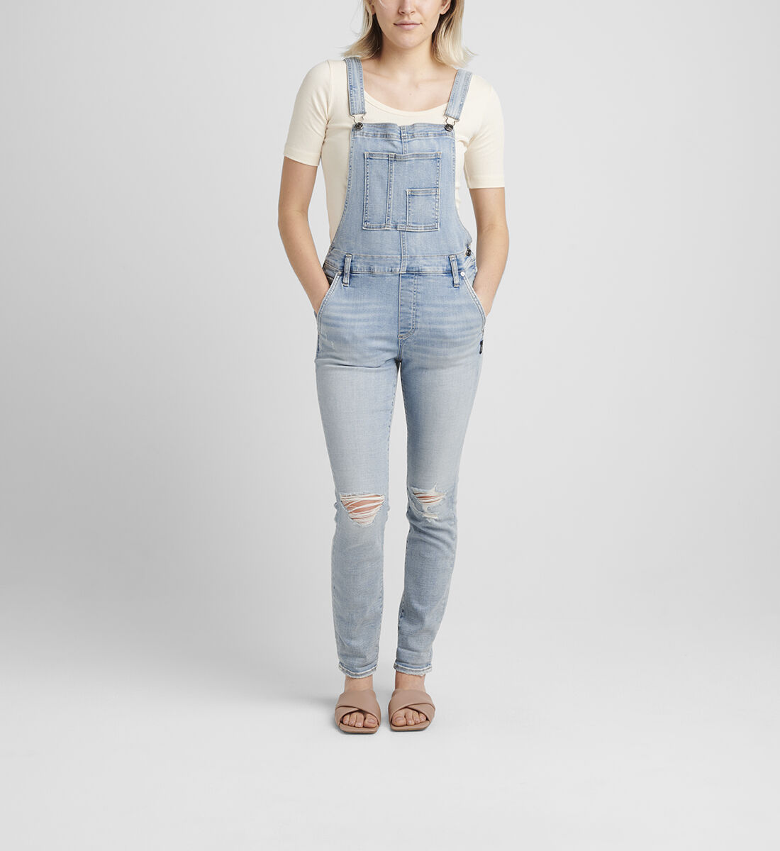 Skinny Leg Overalls - Silver Jeans US