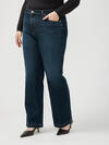Highly Desirable High Rise Trouser Leg Jeans Plus Size, , hi-res image number 2