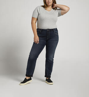 Boyfriend Mid Rise Slim Leg Jeans Plus Size