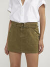 Belted Cargo Skirt, Military Green, hi-res image number 3